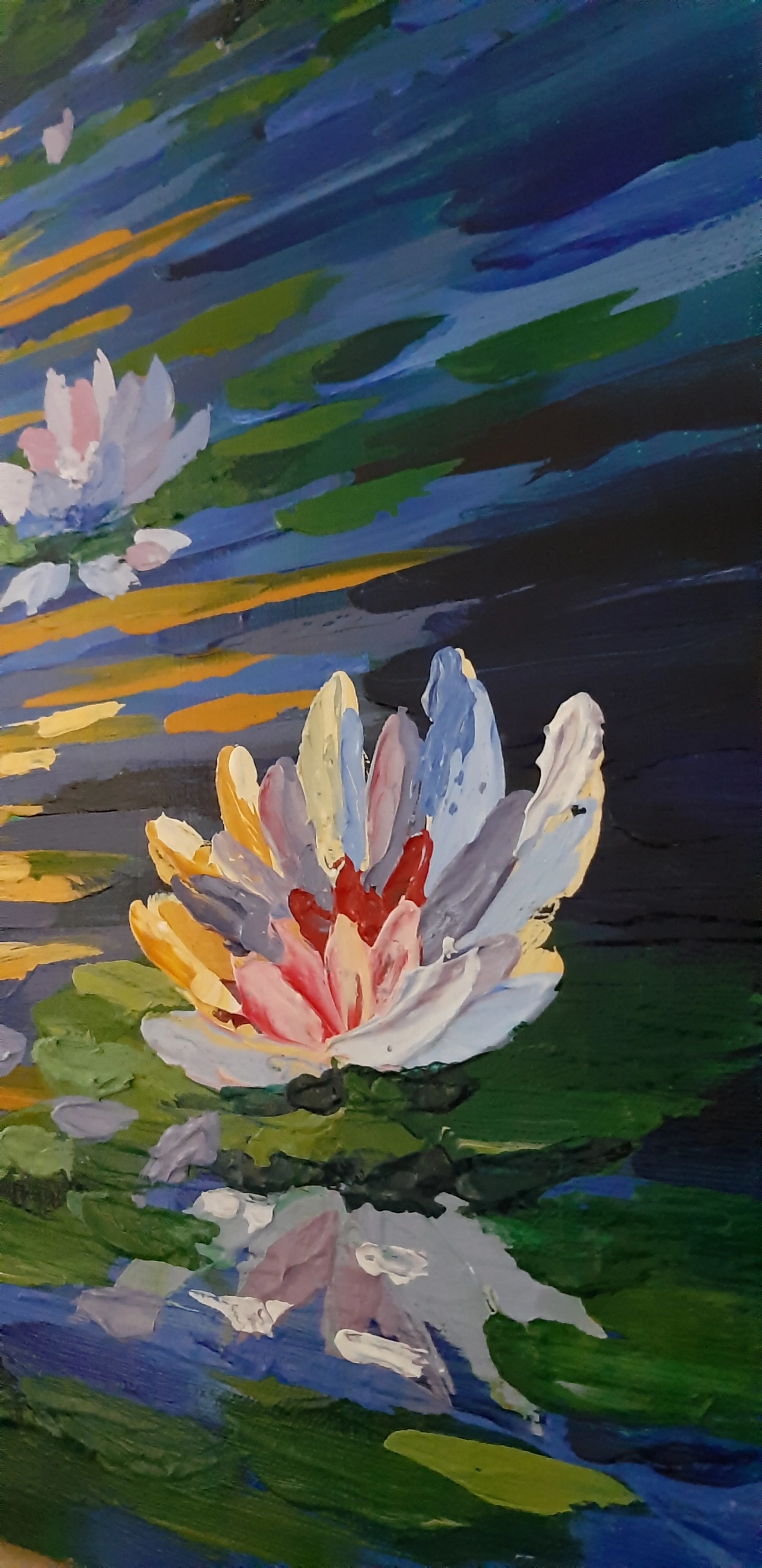Lillies in a pond — view 2