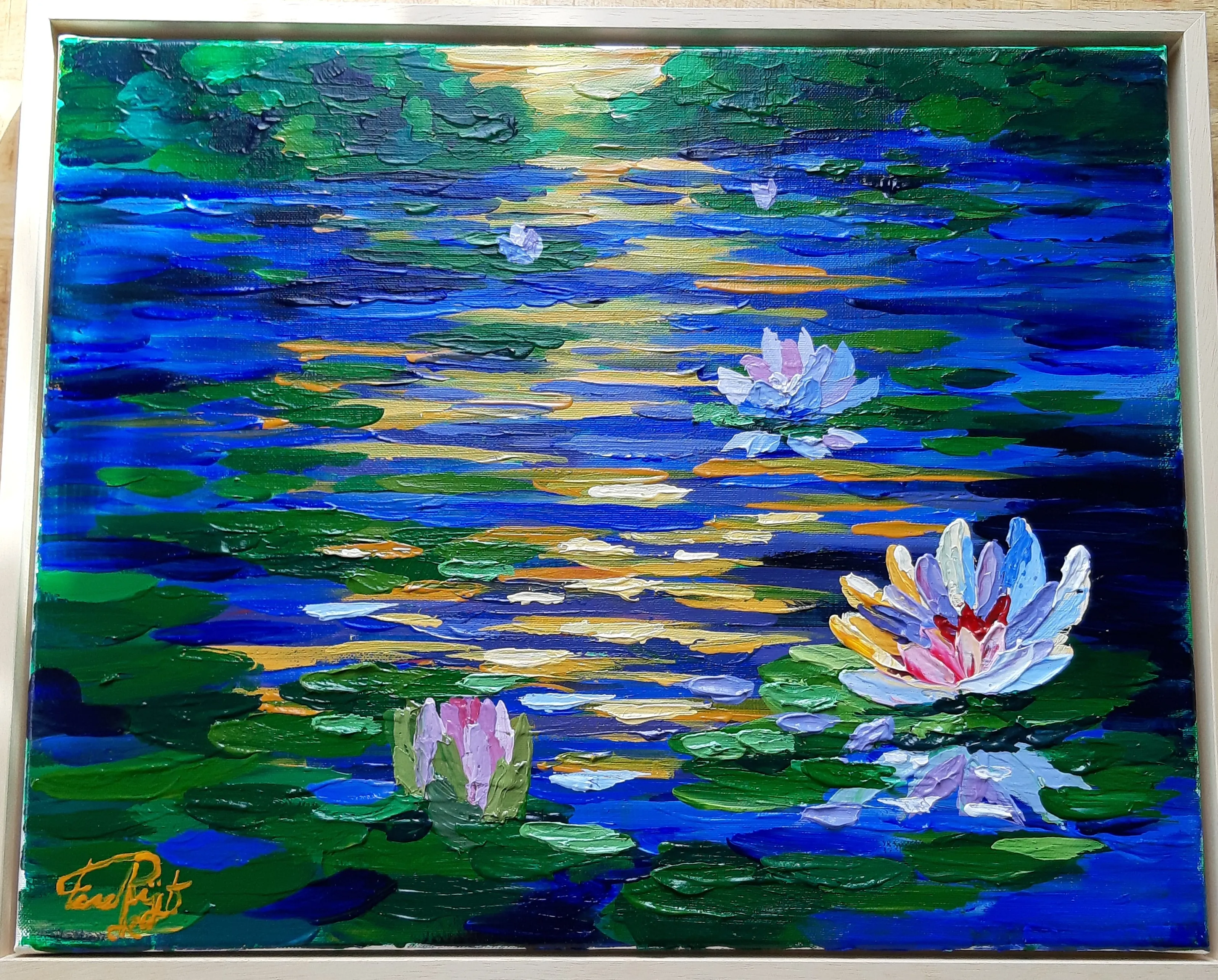 Lillies in a pond