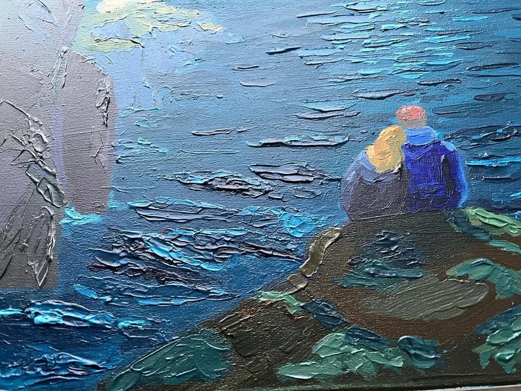 Seascape of couple — view 2