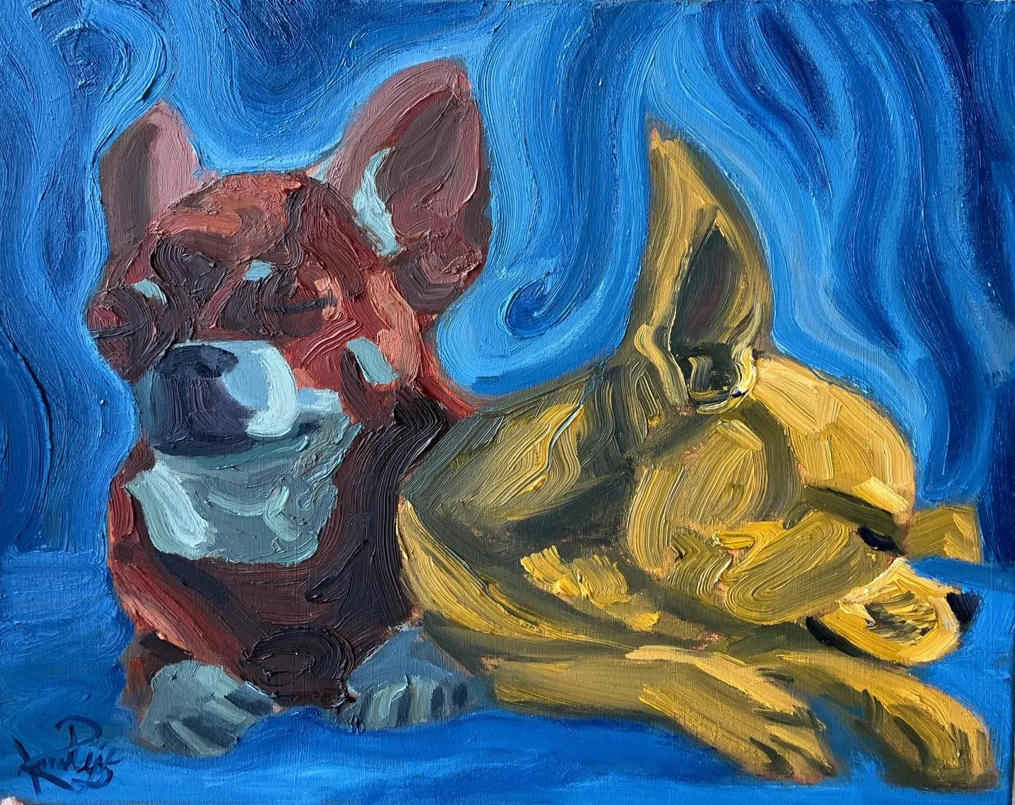 Two dogs at peace